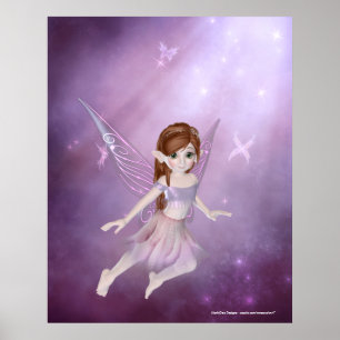 Liten Lila Fairy Design - Fantasy Print Poster
