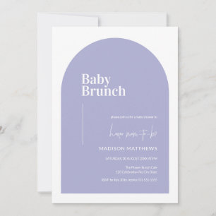 Liten Lila, minimalt Arch Baby Brunch Babch Shower Inbjudningar