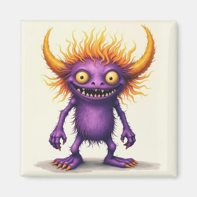Liten Lila och Gult Monster Magnet (Framsidan)