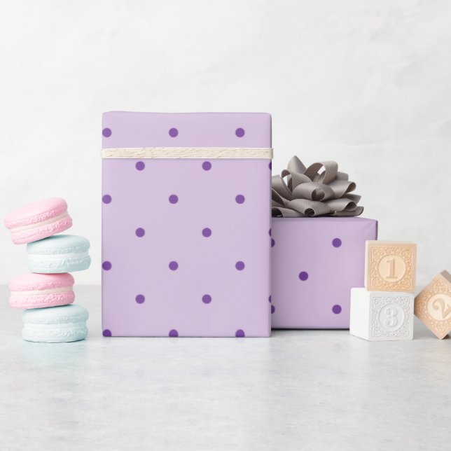 Liten Lila Polka-Dots på Light Lila Gift Presentpapper (Baby Shower)