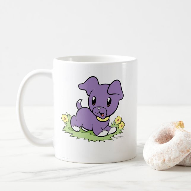 Liten lila valpkopp kaffemugg (Med munk)