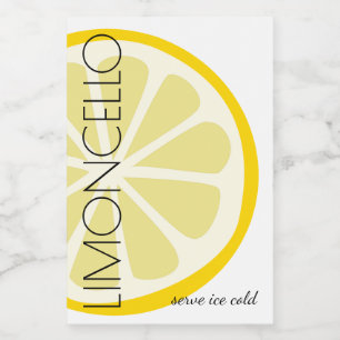 Liten Limoncello-etikett med modern Lemon-bild Mat Etikett