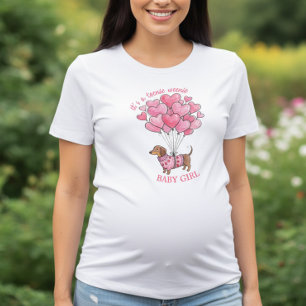 Liten liten baby tjej Dachshund könsbestämning T Shirt
