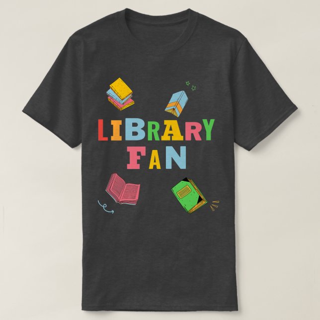 Liten litteratur från bibliotek bokar, små barn, l t shirt (Design framsida)