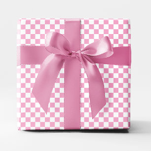 Liten ljus rosa och vit rutig presentpapper