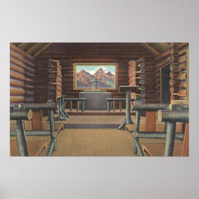 Liten logkyrka i Snake River View Poster (Framsidan)