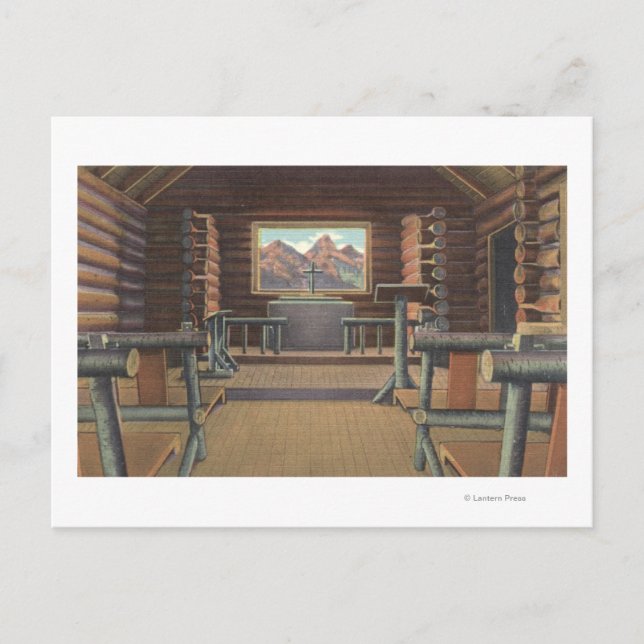 Liten logkyrka i Snake River View Vykort (Framsida)