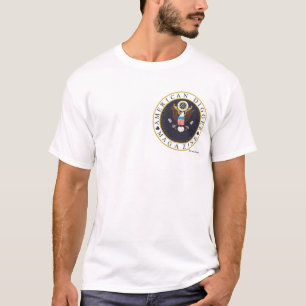 Liten logotyp för amerikangrävare t shirt