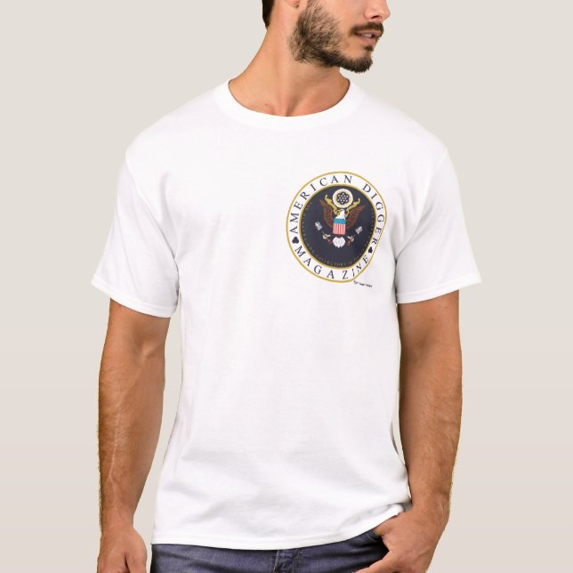 Liten logotyp för amerikangrävare t shirt (Framsida)