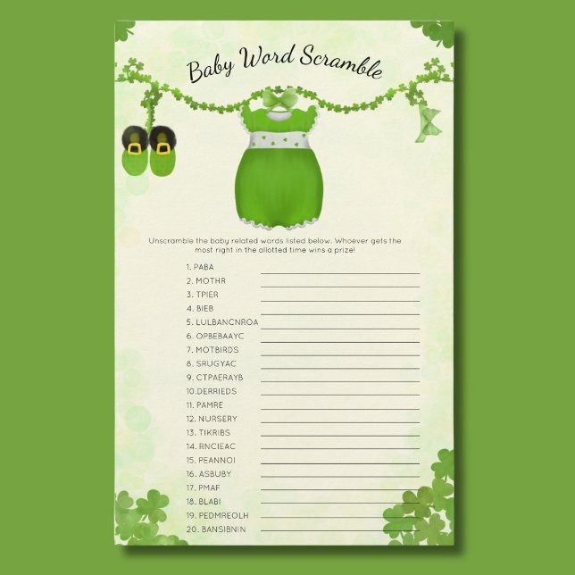 Liten Lucky One Shamrock Babyflicka Ordsök (Skapare uppladdad)