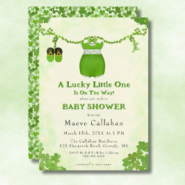 Liten Lycklig Shamrock Babyklänning Inbjudningar