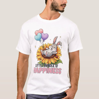 Liten lyckoklase Söt kanin på solros T Shirt