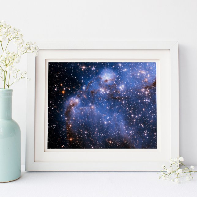 Liten Magellisk Moln Blå Rymdfoto 10x8 Poster (Small Magellanic Cloud Blue Space Photo 10x8 Poster)
