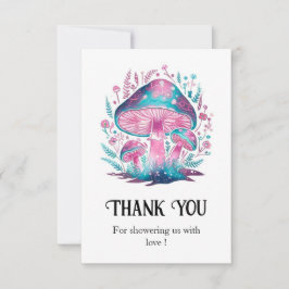 Liten Magisk Svamp Baby Shower Tack Kort