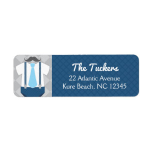 Liten man Blåblå Grått Babyskor Adress Returadress Etikett