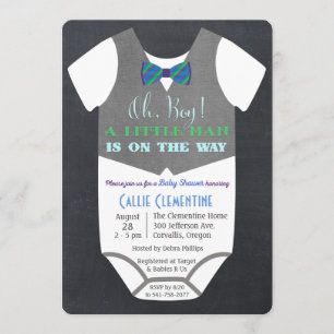 Liten man bow tie baby shower inbjudan