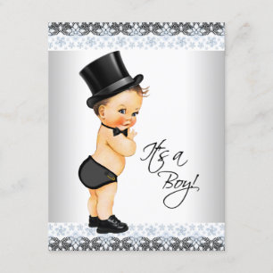 Liten Man Det är en Pojke Baby Pojke Baby Shower Inbjudningar