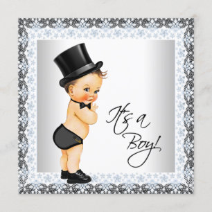 Liten Man Det är en Pojke Baby Shower Inbjudningar