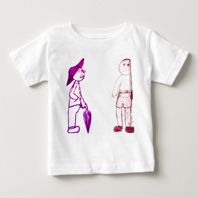 liten man med paraply t shirt (Framsida)