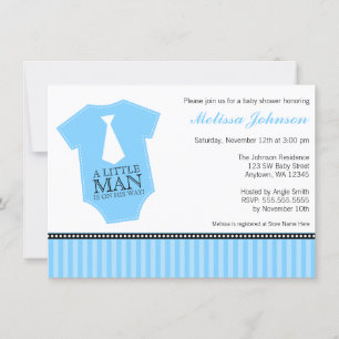Liten man Tie Bodydress Blue Black Boy Babyskor Inbjudningar