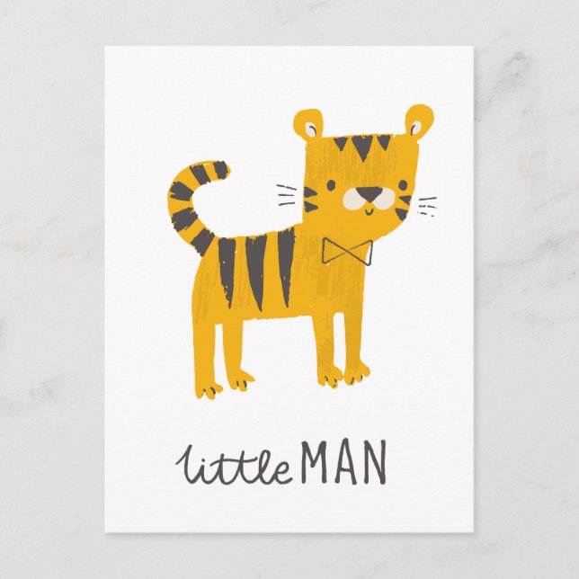 Liten Man | Tiger Bow Tie Vykort (Framsida)