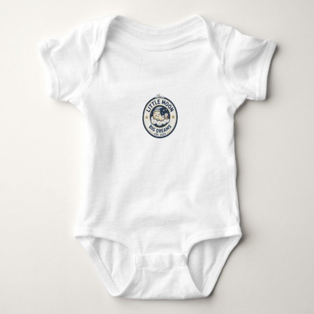 Liten måne stora drömmar ugglebarn pojke bodysuit t shirt (Framsida)