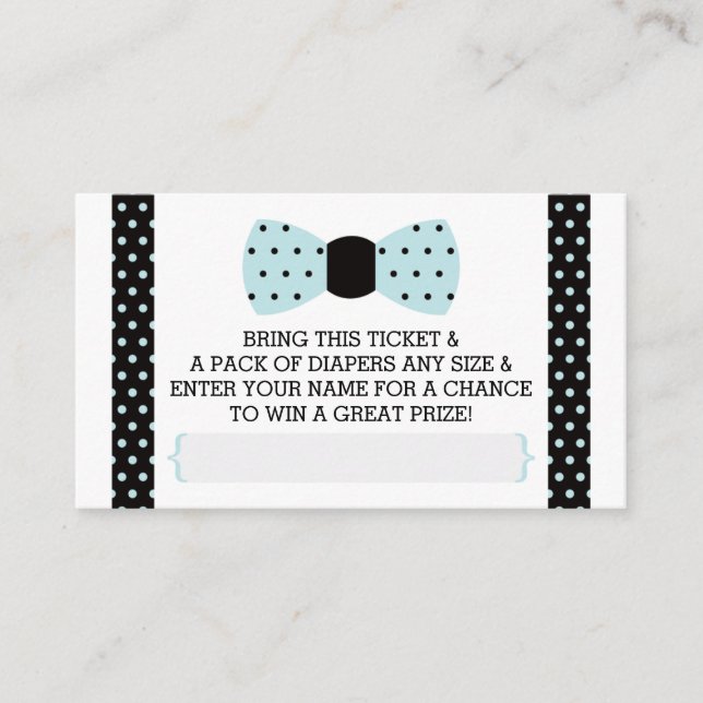 Liten mans blöjlotter, babyblå, svart tilläggskort (Framsida)