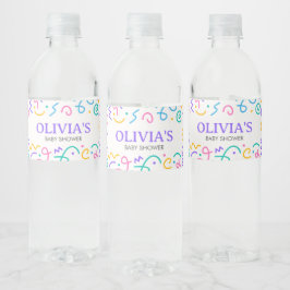 Liten Mänsklig Kalas Baby Shower Vattenflaskor Etikett