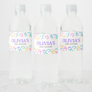 Liten Mänsklig Kalas Baby Shower Vattenflaskor Etikett