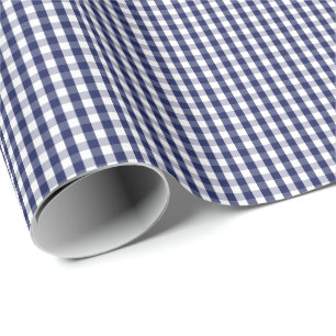 Liten marinblå och vitGingham som slår in papper Presentpapper