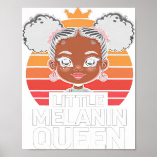 Liten melaninkung Afrikansk flicka Svart histori m Poster