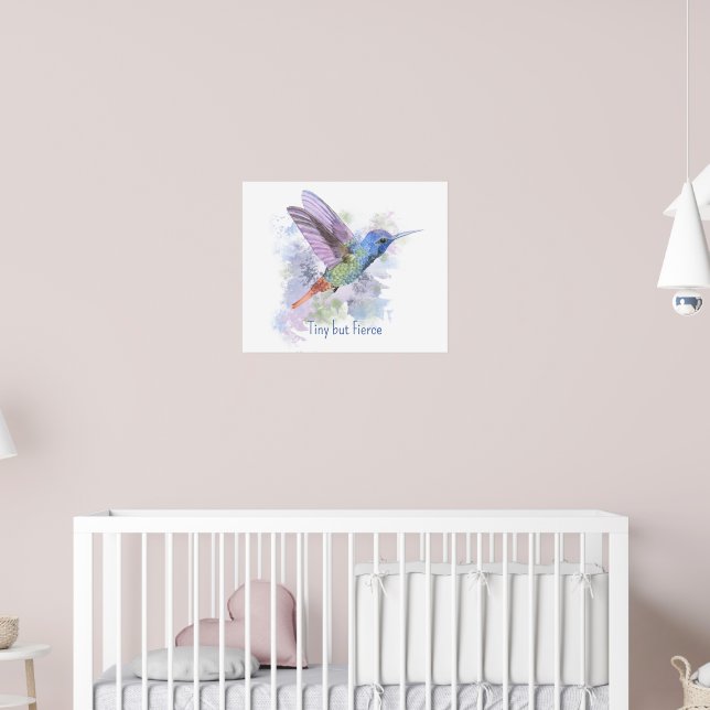 Liten men eldig Citat Whimsical Rufous Kolibri Poster (Barnkammare 2)
