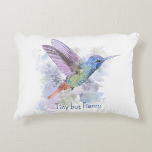 Liten men eldig Citat Whimsical Rufous Kolibri Prydnadskudde