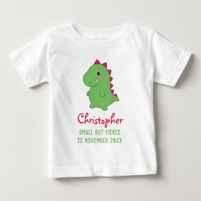 Liten men eldig | Rolig söt Dino Chibi T-Rex T Shirt (Framsida)