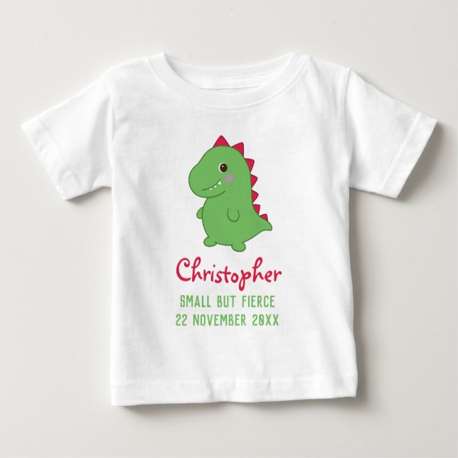 Liten men hård | Funny Cute Dino Chibi T-Rex T Shirt (Framsida)