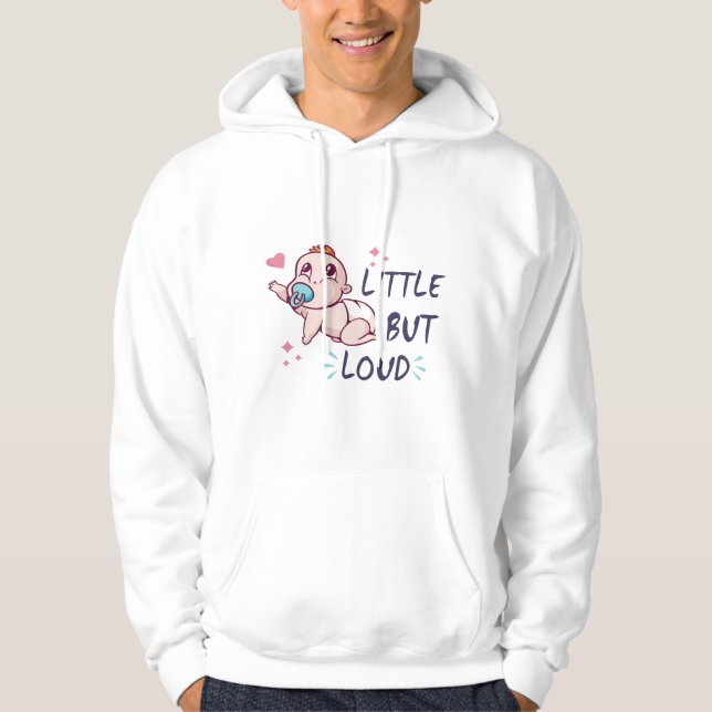 Liten men högljudd hoodie (Framsida)