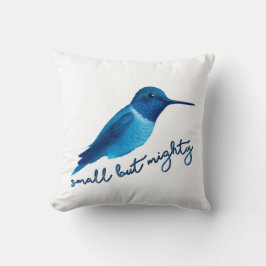 Liten men mäktig blå hummingbird Art Kudde
