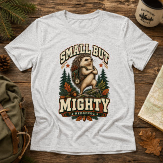 Liten men mäktig Retro-äventyrs Igelkott Camping T Shirt