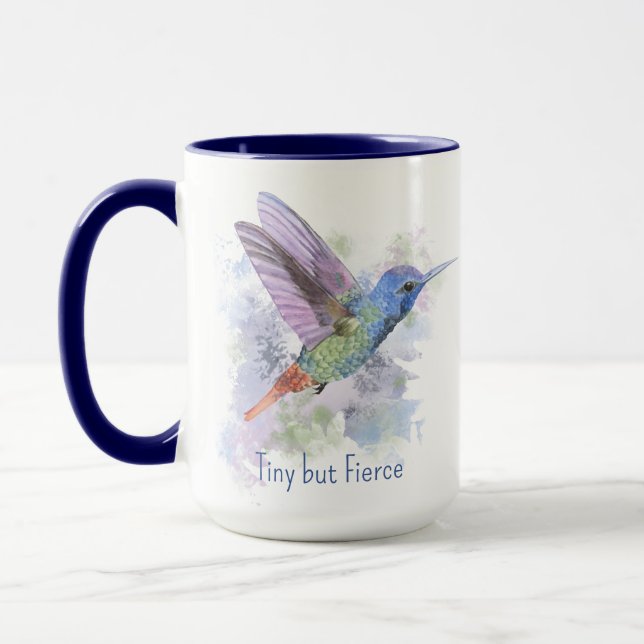 Liten men stark citat Whimsical Rufous Hummingbird Mugg (Vänster)