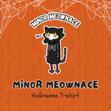 Liten Meownace Boo Kuslig Skelett Katt Halloween