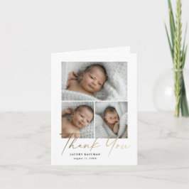 Liten Minimal Script 3 Foto Baby Tack Kort