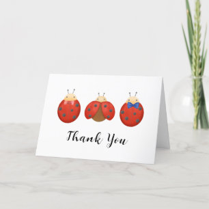 Liten, minimalistisk babystölder för Ladybug-famil Tack Kort