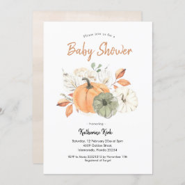 Liten, minimalistisk babystövel för Pumpkin-Blommi Inbjudningar