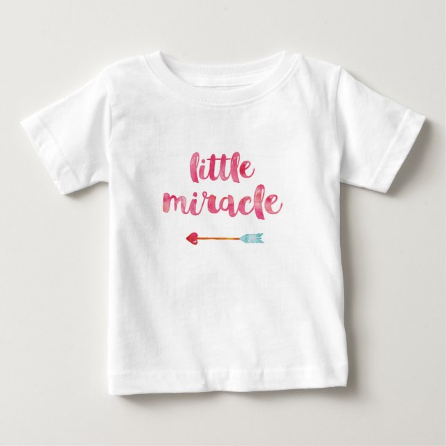 Liten mirakel typografi babyflickor rucherad skjor tee shirt (Framsida)