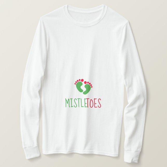 Liten MistelToss Maternity Långärmad T-Shirt (Design framsida)