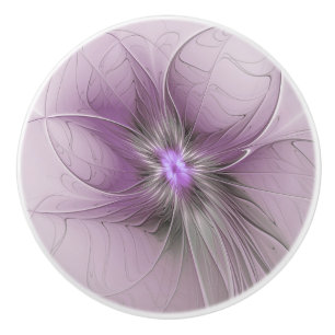 Liten modern mauvegrå fraktal konst blomma knopp