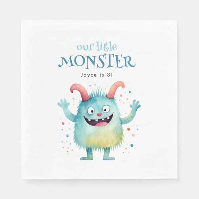 Liten Monster Barnkalas Pappersservett (Framsidan)