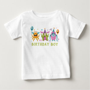 Liten monster födelsedags pojke t shirt