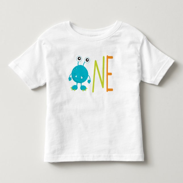 Liten monster första födelsedagen ONE t-shirt (Framsida)