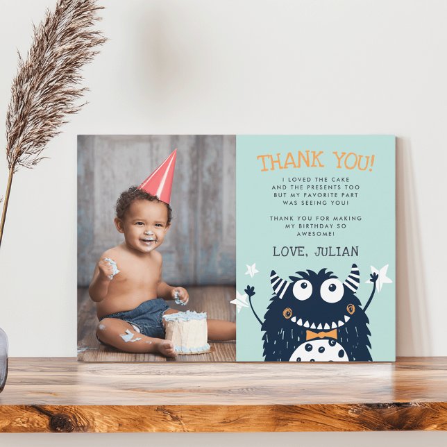 Liten monster | Platt Tack Fotokort Kort (Skapare uppladdad)